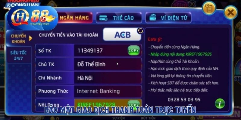 Bảo mật giao dịch thanh toán trực tuyến