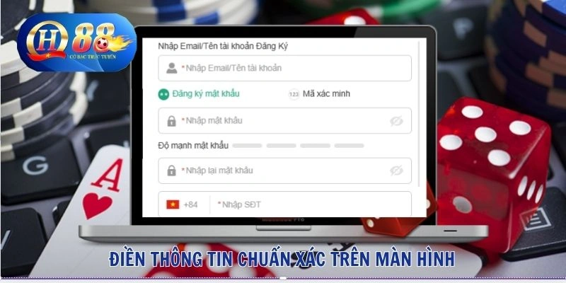 Đăng Nhập QH88 2 Điền thông tin chuẩn xác trên màn hình