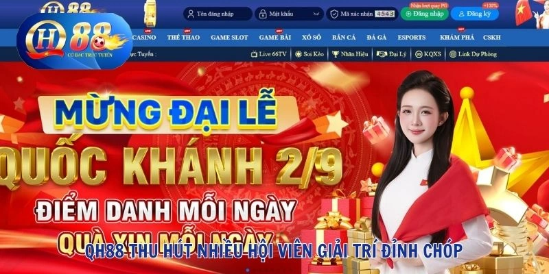 QH88 thu hút nhiều hội viên giải trí đỉnh chóp