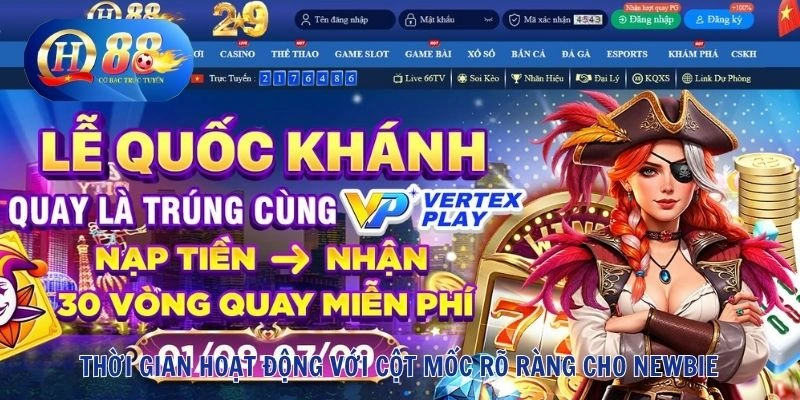 Thời gian hoạt động với cột mốc rõ ràng cho newbie