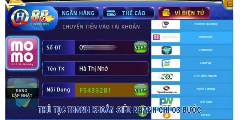 Thủ tục thanh khoản siêu nhanh chỉ 03 bước